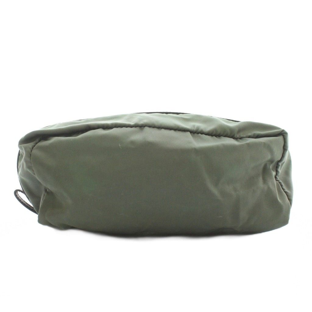 プラダ PRADA ポーチ 化粧ポーチ ナイロン トライアングルロゴ カーキ XZ OH GY 17