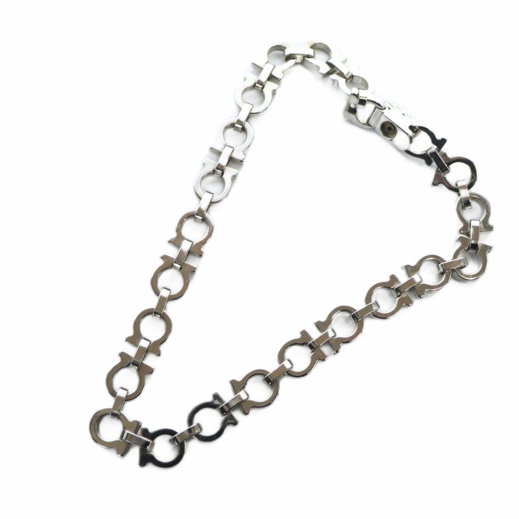 サルヴァトーレフェラガモ Salvatore Ferragamo ネックレス アクセサリー ガンチーニ ロゴ シルバー色 GY 18 |MQ
