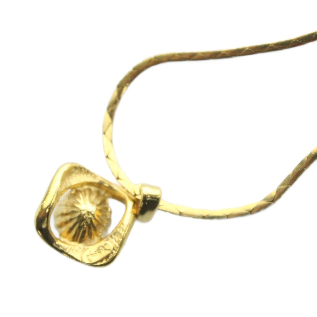 イヴサンローラン YVES SAINT LAURENT ネックレス ビジュー ペンダント ロゴ チェーン ゴールド KW GY 18