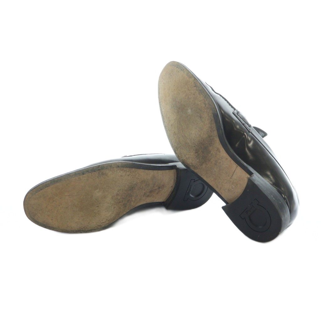  サルヴァトーレフェラガモ Salvatore Ferragamo ローファー 革靴 シューズ レザー ロゴ ガンチーニ 8.5 26.5-27 cm 黒 ブラック GY 42 MQ その他 靴