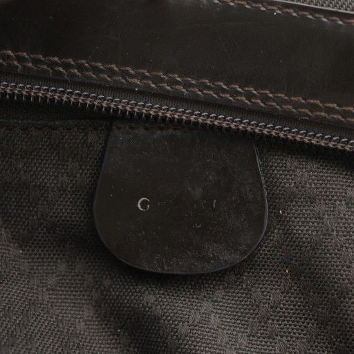 グッチ GUCCI バンブー ハンドバッグ ワンショルダー ナイロン 茶色