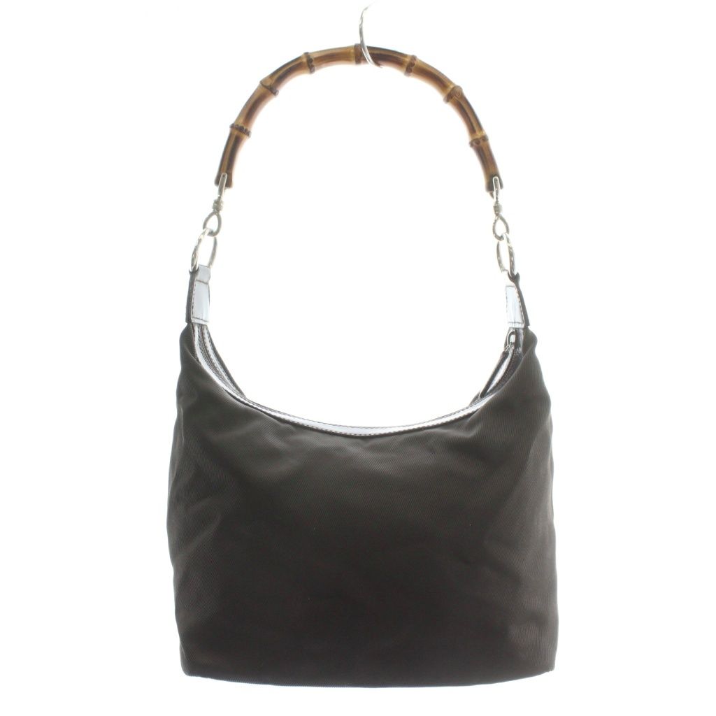 GUCCI グッチ バンブー ワンショルダーバッグ ダークブラウン ナイロン グッチ GUCCI バンブー ハンドバッグ ワンショルダー ナイロン 茶色