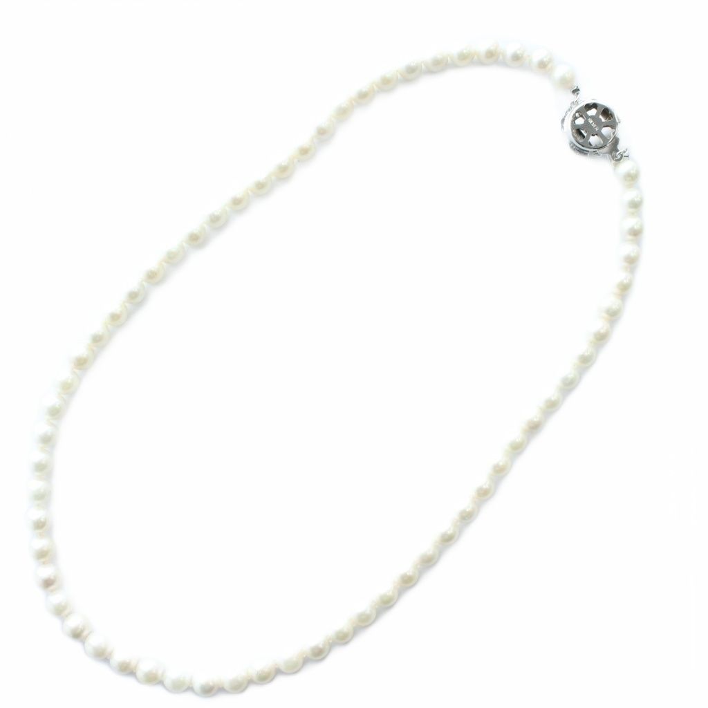 ネックレス パール 真珠 5 mm SILVER刻印 白 ホワイト KW GY 11