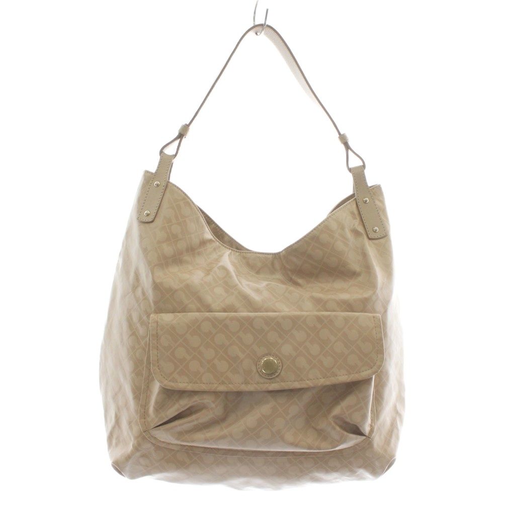 ゲラルディーニ ソフティ トートバッグ ハンド レザー ワンハンドル ロゴ 総柄 ベージュ XZ GY 11