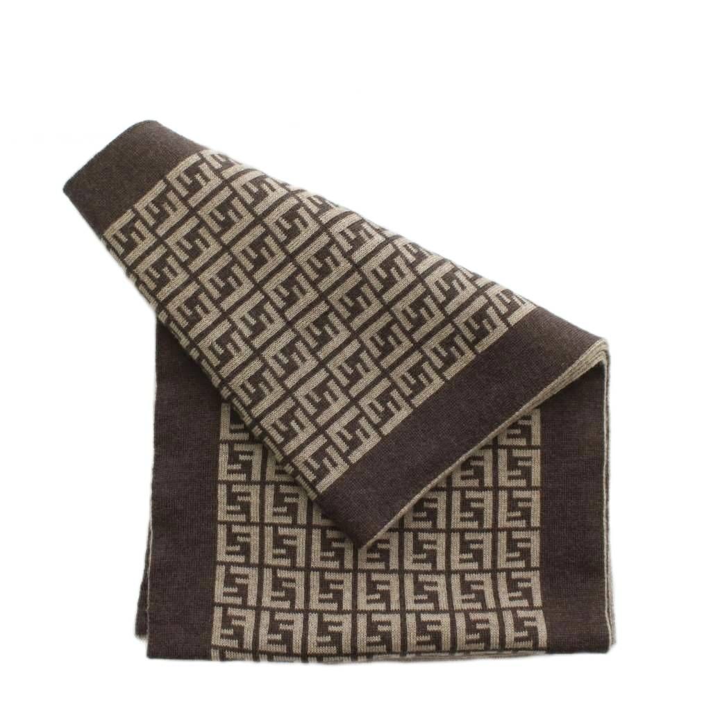 フェンディ FENDI マフラー ストール ズッカ柄 総柄 茶色 ブラウン