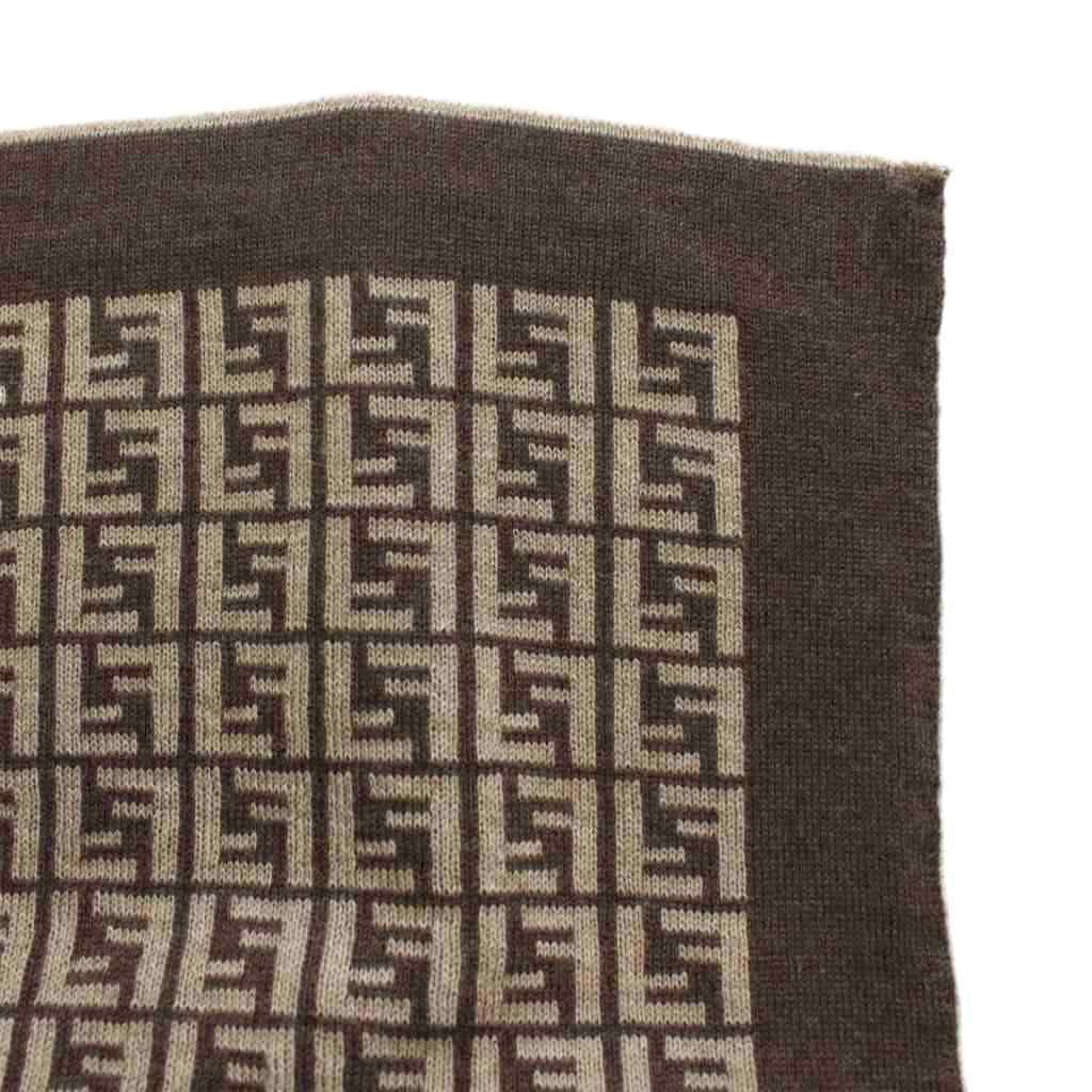 フェンディ FENDI マフラー ストール ズッカ柄 総柄 茶色 ブラウン
