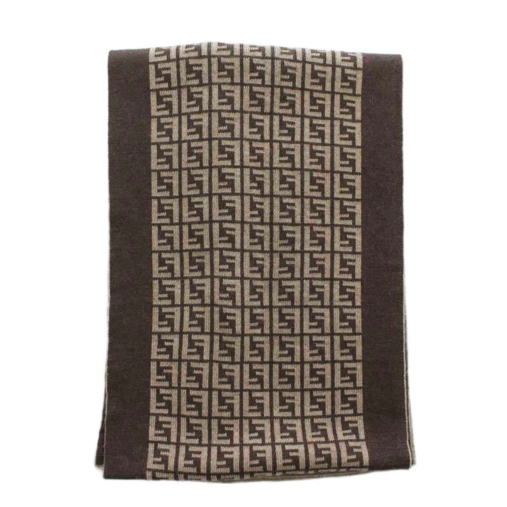 フェンディ FENDI マフラー ストール ズッカ柄 総柄 茶色 ブラウン