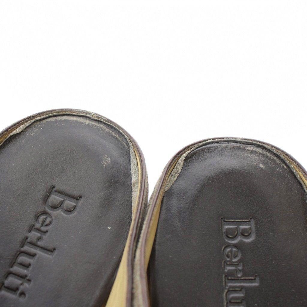  ベルルッティ Berluti カリグラフィミュール スリッパ スエード ポインテッドトゥ 総柄 8.5 27 cm ベージュ 1095 XZ GY 18 その他 靴