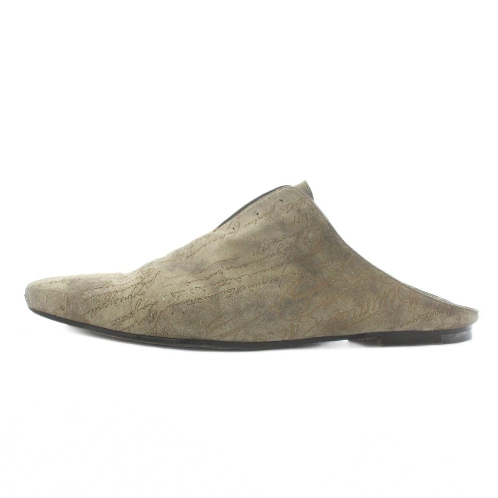 ベルルッティ Berluti カリグラフィミュール スリッパ スエード ポインテッドトゥ 総柄 8.5 27 cm ベージュ 1095 XZ GY 18
