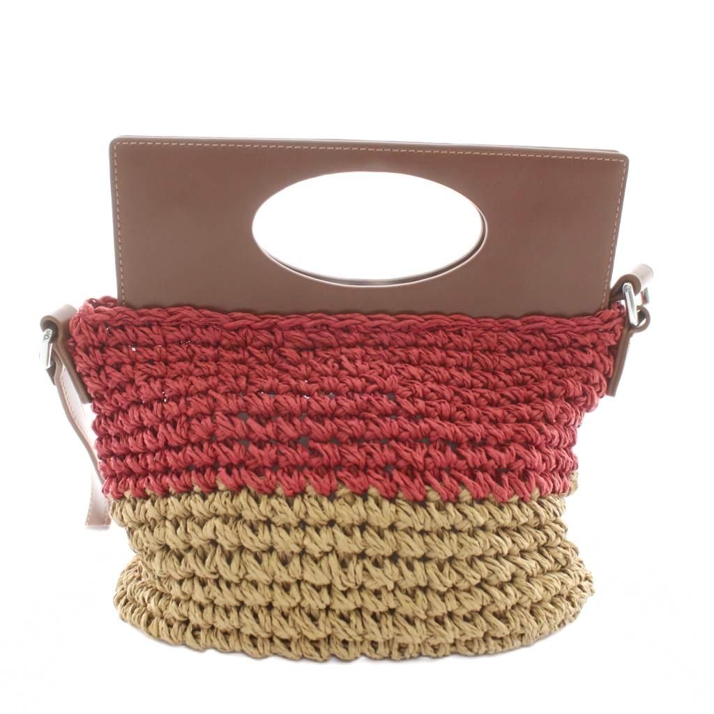 マルニ MARNI キッズ KIDS かごバッグ ハンド ショルダー 2 WAY スクエア ロゴ ベージュ 赤 レッド M 01475 00 UH XZ GY 11