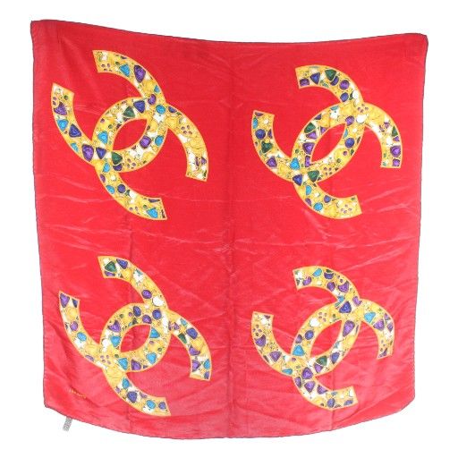 シャネル CHANEL スカーフ 絹 シルク 宝石 ジュエリー ココマーク ロゴ