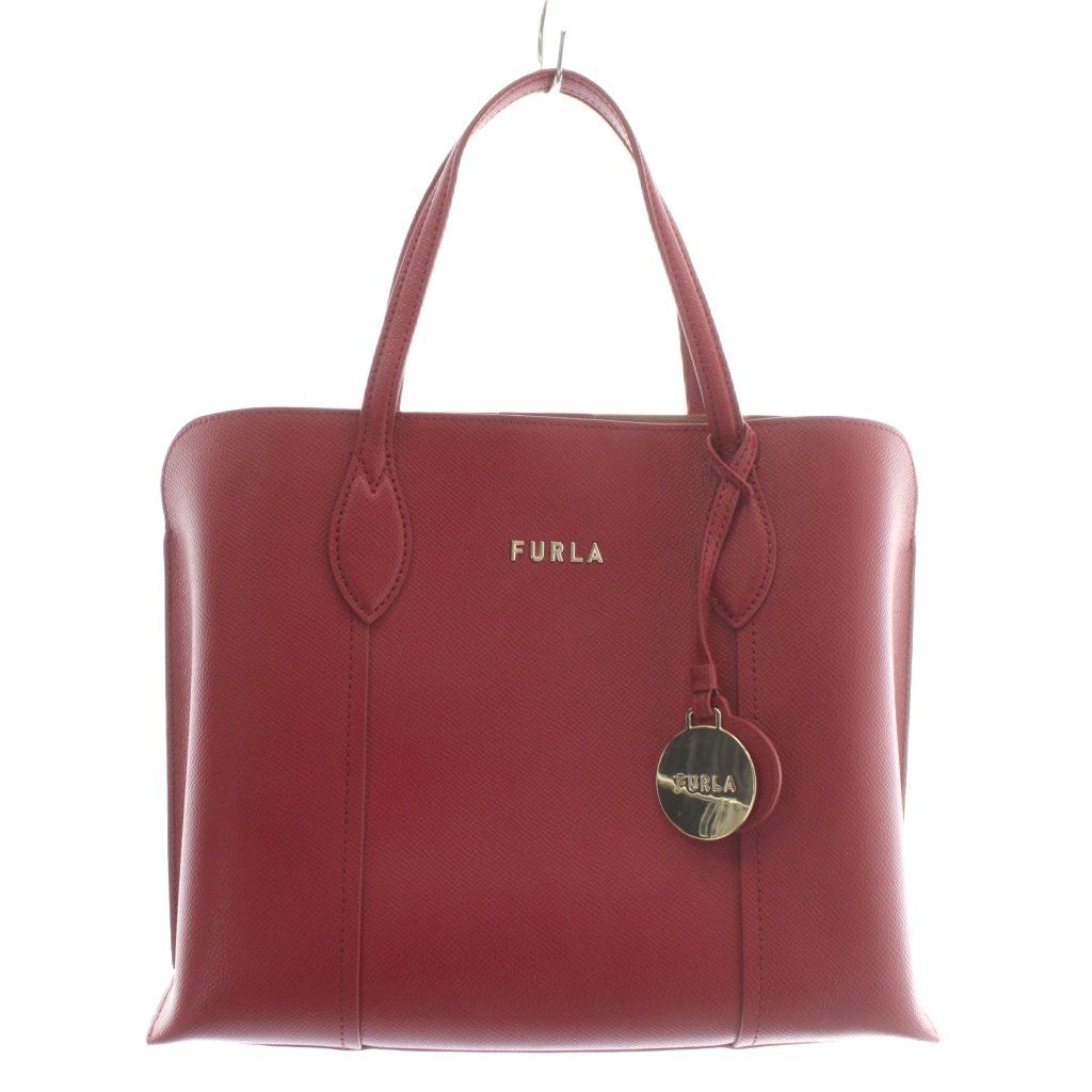 フルラ FURLA ヴィットリア M トートバッグ ハンド レザー ロゴ ゴールド金具 赤 レッド WB 00420 |XZ GY 18