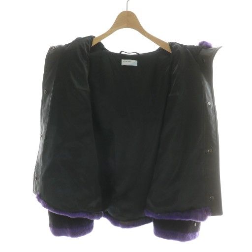 アダージェット adagietto ファーコート ハーフ ミドル レザー 皮革