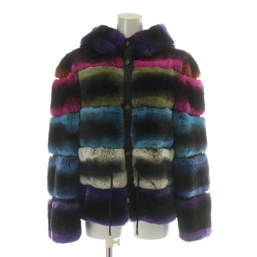 アダージェット adagietto ファーコート ハーフ ミドル レザー 皮革