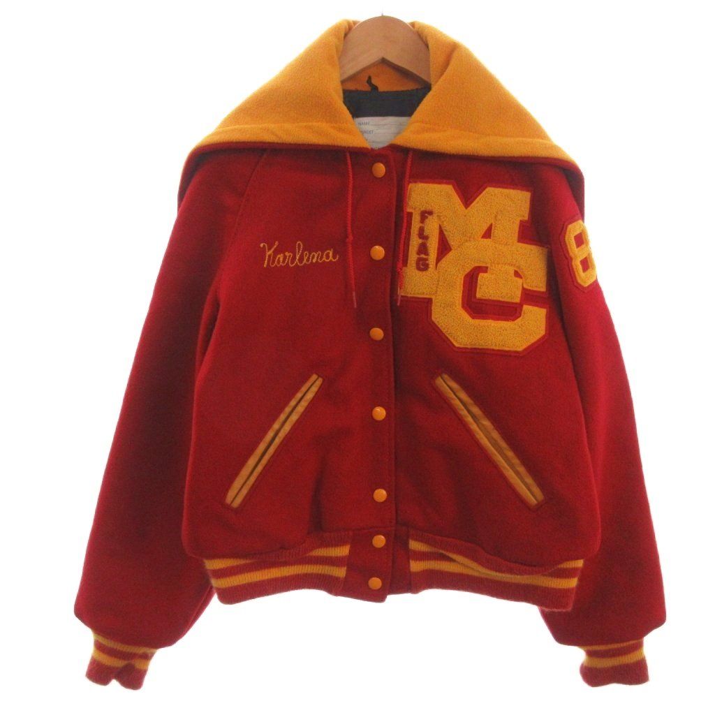 【中古】デロング Delong ヴィンテージ スタジャン フード ウール 赤 レッド 18 メンズ デロング Delong ヴィンテージ スタジャン フード ウール 赤 レッド 18