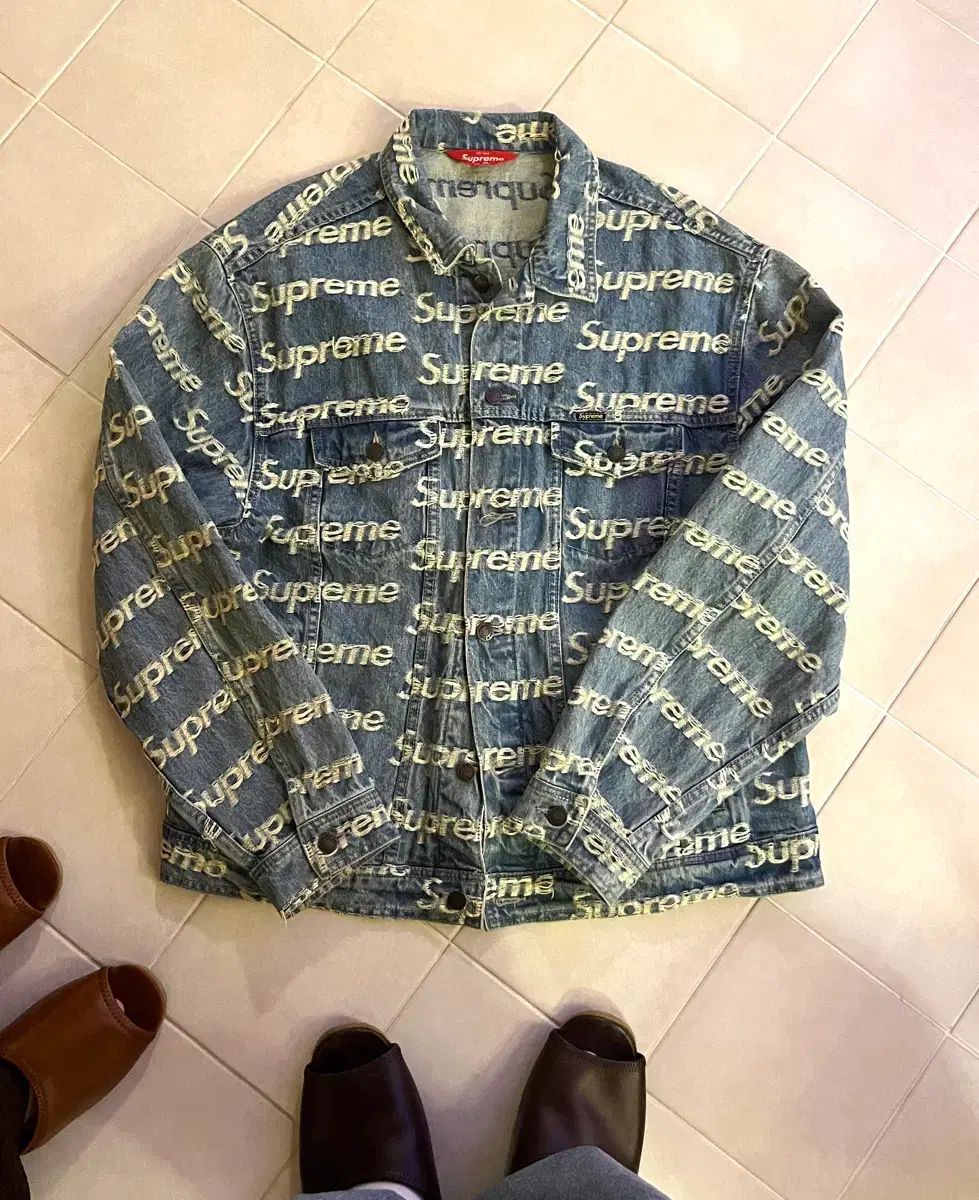 シュプリーム プレイド デニム ジャケット