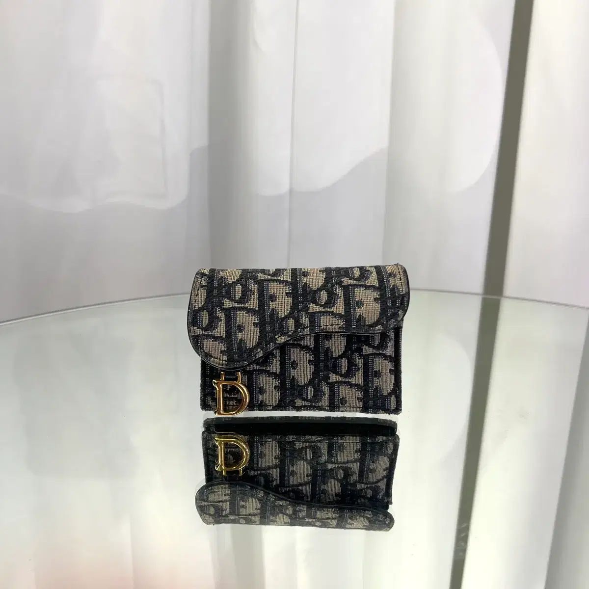 ディオール オブリーク ジャカード サドル ブルーム トレカケース 財布