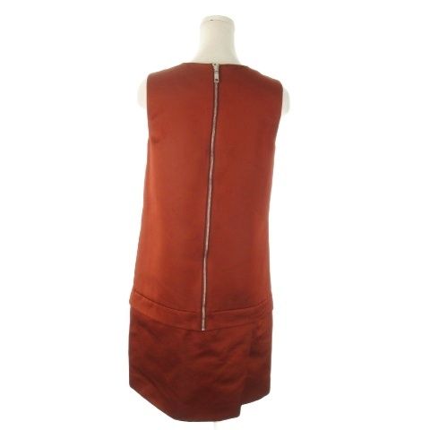 スポーツマックス マックスマーラ SPORT MAX ひざ丈ワンピース ノースリーブ 切替 ワンポイント 38 M 赤 レッド AO 24 GY 18