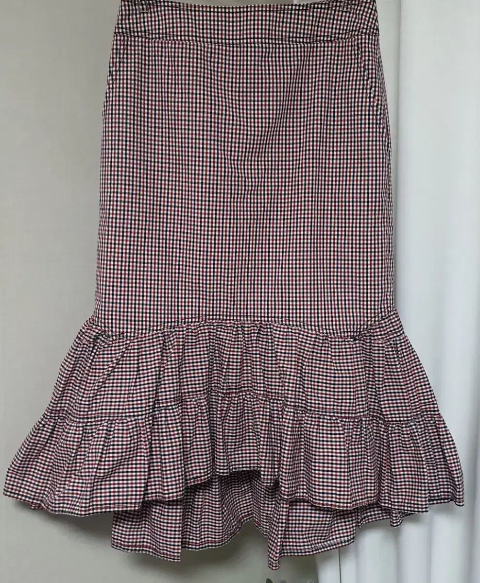LUCKY CHOUETTE ギンガム CHECK フリル アシンメトリー スカート