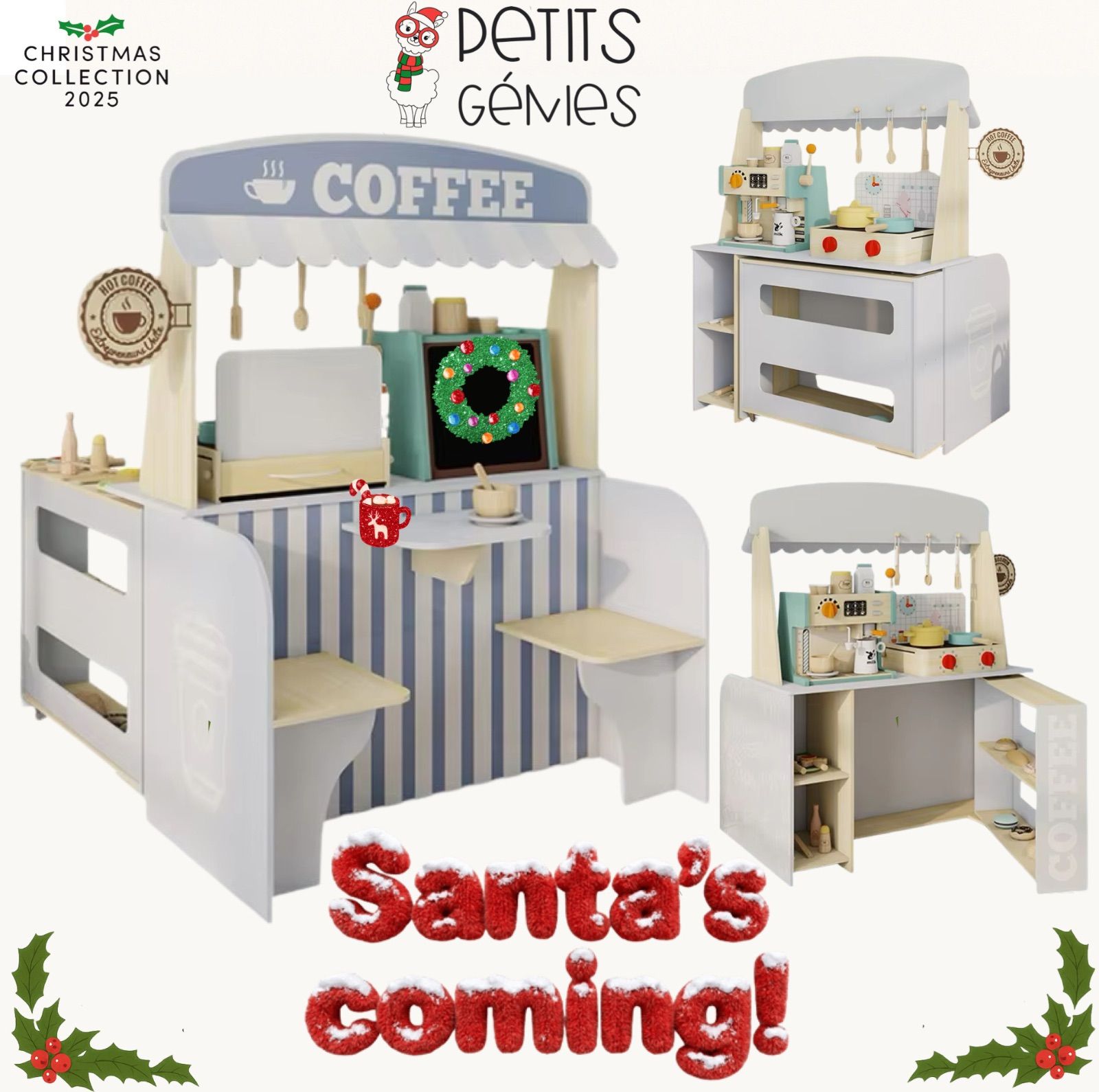 PETITS GÉNIESカフェごっこ遊びセット 木製 おままごとセット キッチン