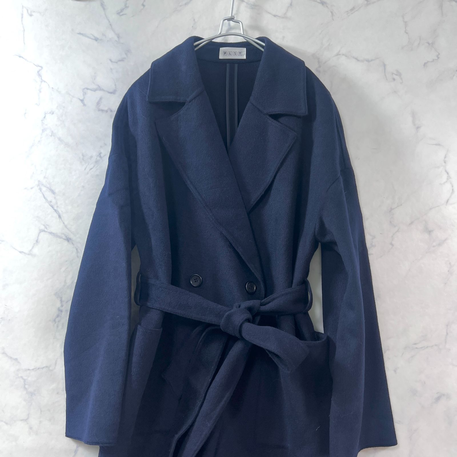 プラステ ベルテッドリバーコート ロング ダブルフェイス ダブル