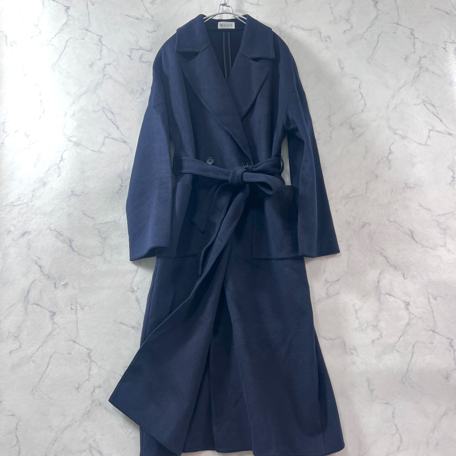 プラステ ベルテッドリバーコート ロング ダブルフェイス ダブル