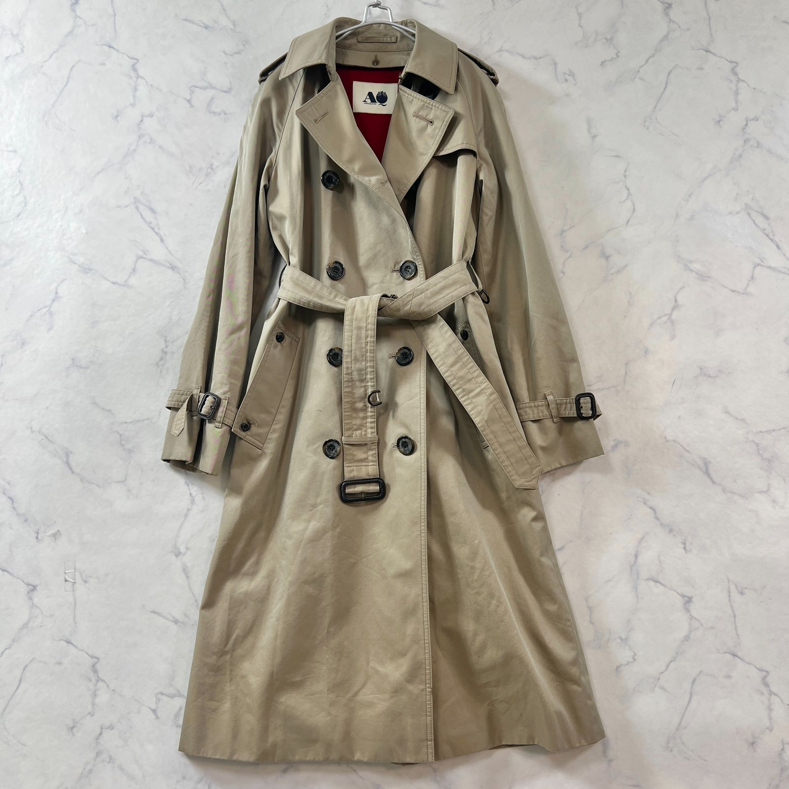 美品 アクアスキュータム トレンチコート ロング 光沢 ライナー 2way