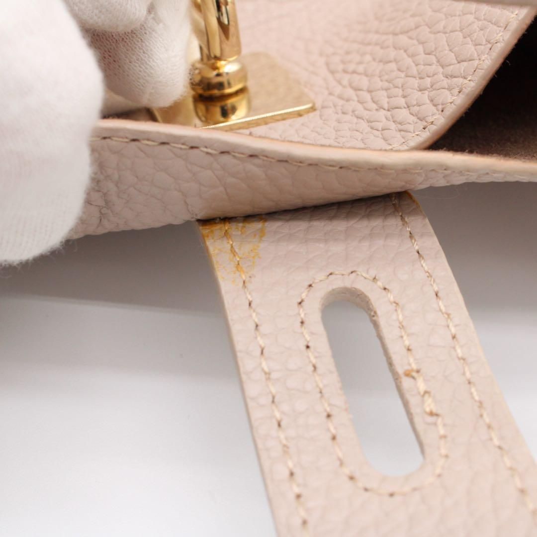 極美品】FURLA NET レザー トートバッグ A4収納可 ピンクベージュ