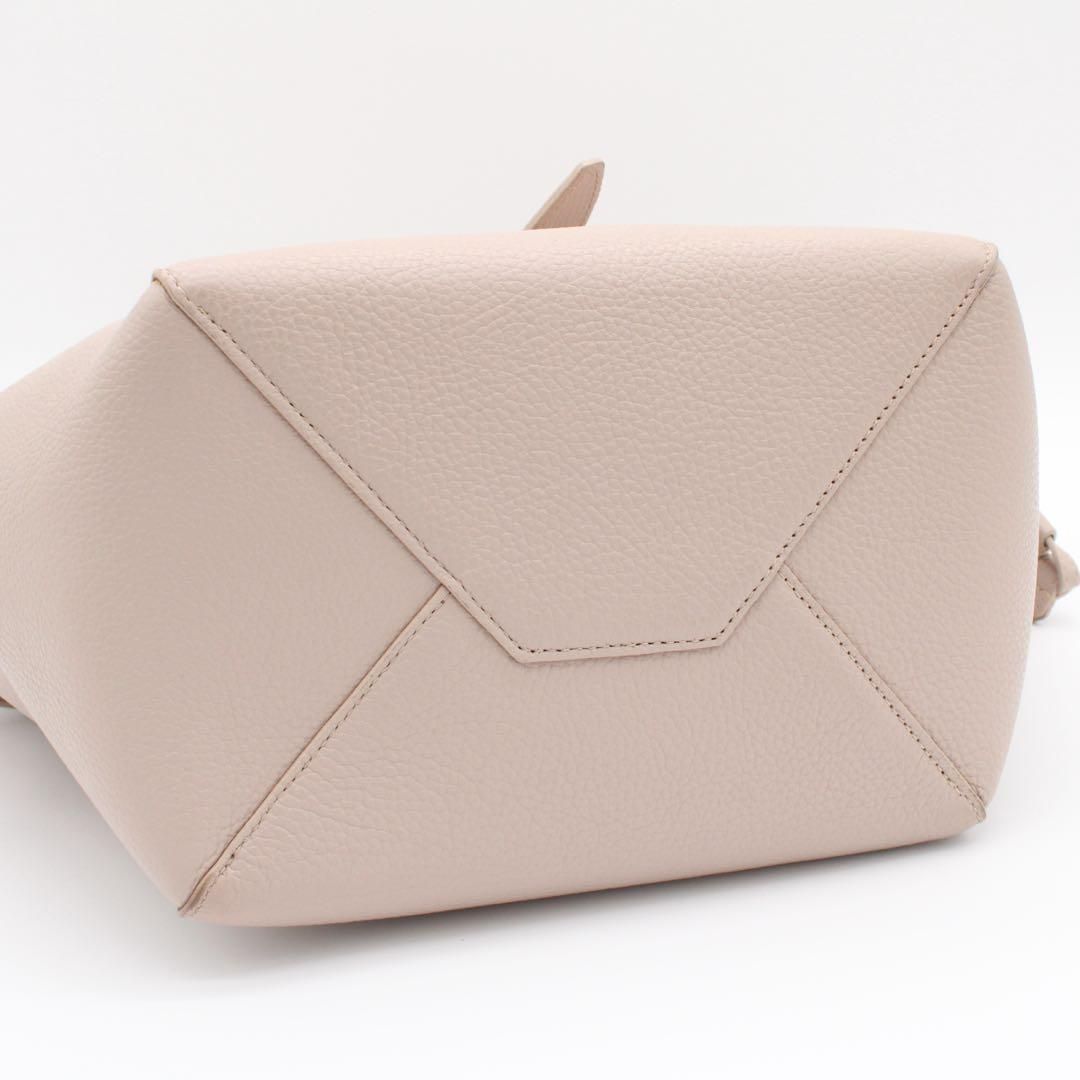 極美品】FURLA NET レザー トートバッグ A4収納可 ピンクベージュ