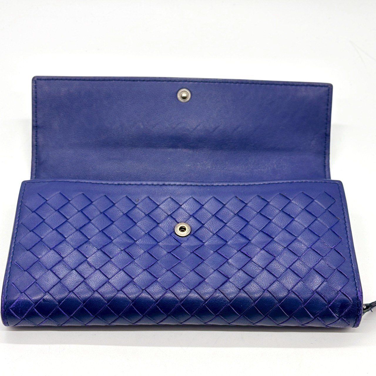 知性が映える深青の品】 BOTTEGA VENETA ボッテガヴェネタ 長財布