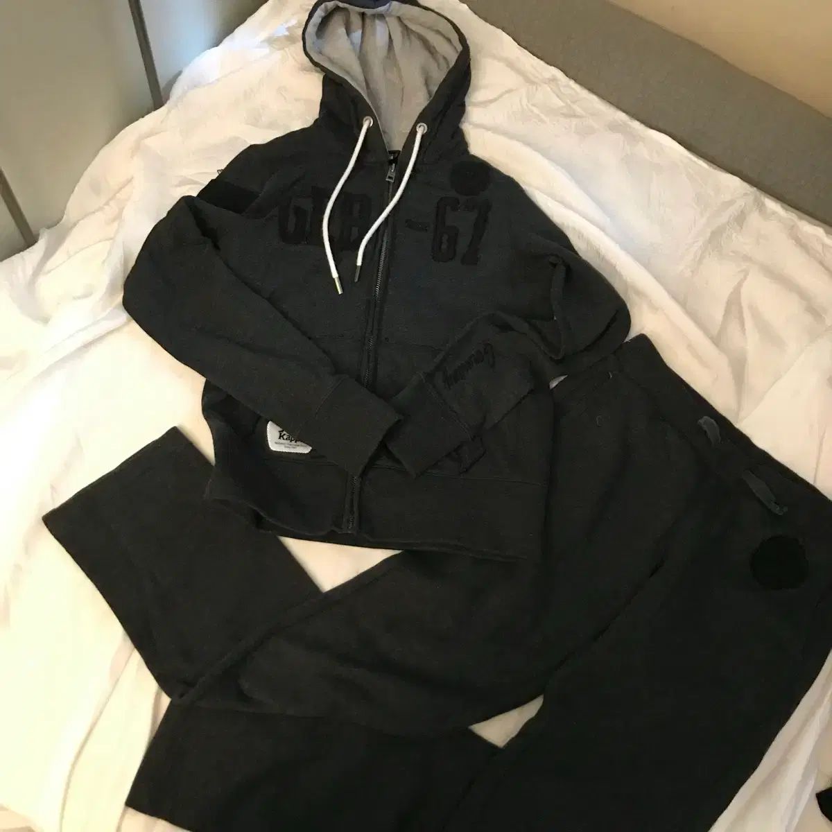 Kappa カッパ ギャル タイトフィット チャコール トレーニングウェア セット