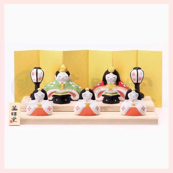 錦彩 うららか飾り雛 平飾り 陶器 置物 ひなまつり 雛祭り ひな人形 雛人形