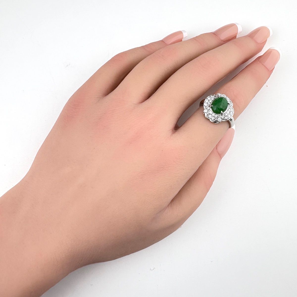 俺のmerukari　翡翠　ダイヤ　プラチナ　リング 楽天市場】翡翠 6.18ct リング 14号 PT900 プラチナ ダイヤモンド 指輪