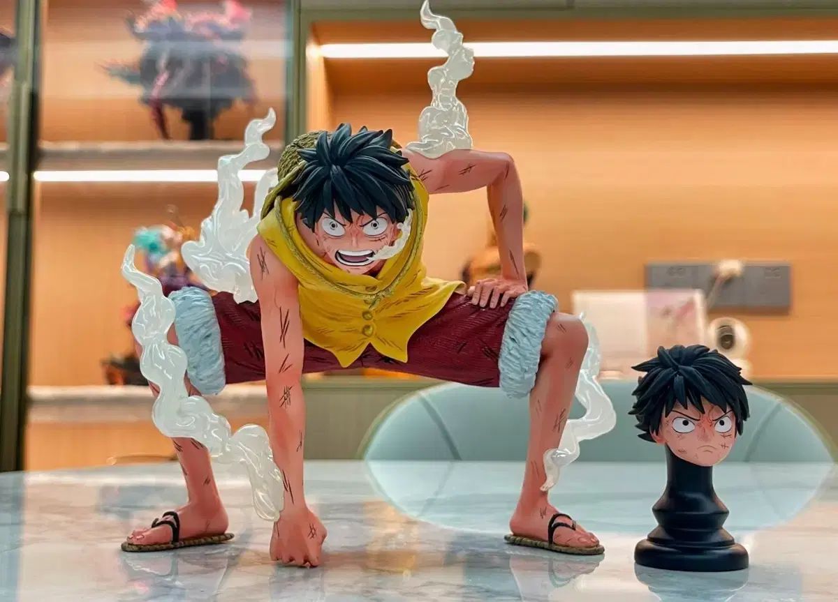 ONE PIECE licking dog 頂上決戦 ルフィ レジン フィギュア