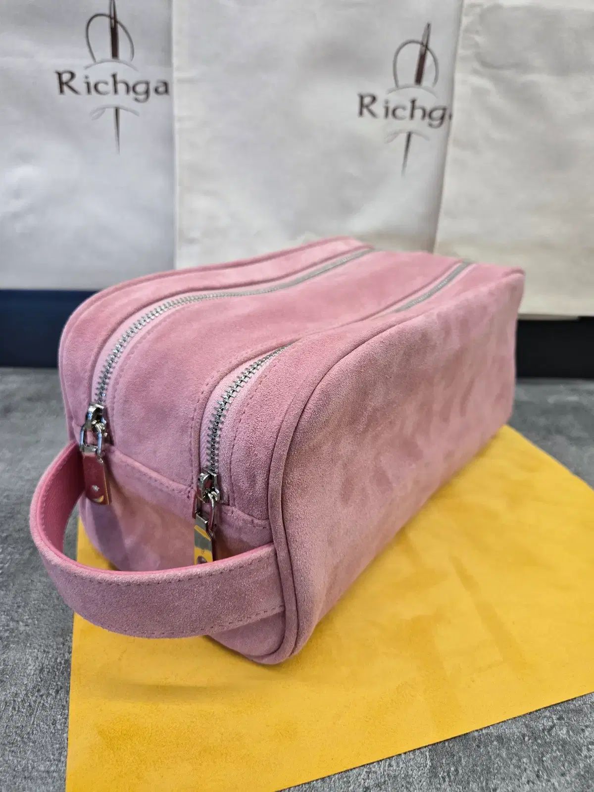RICHGA ゴルフ ハンドバッグ スウェード ピンク 全国