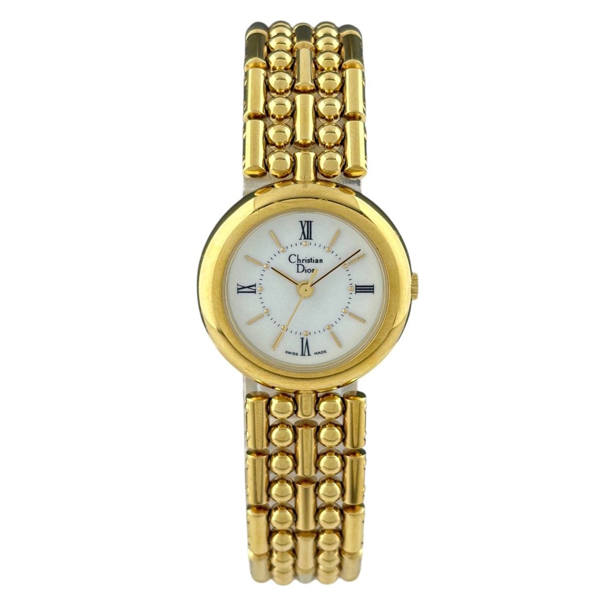 クリスチャンディオール Christian Dior ラウンド 腕時計 クォーツ ホワイト レディース