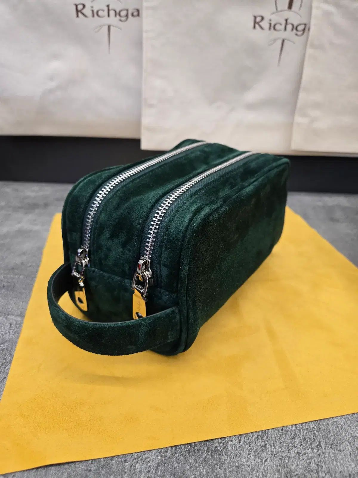 RICHGA レディース ゴルフバッグ スウェード グリーン 全国