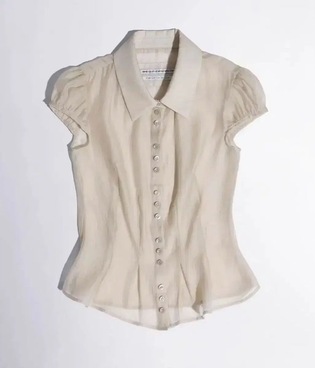 SCULPTOR sheer pleated hem blouse Raw ベージュS