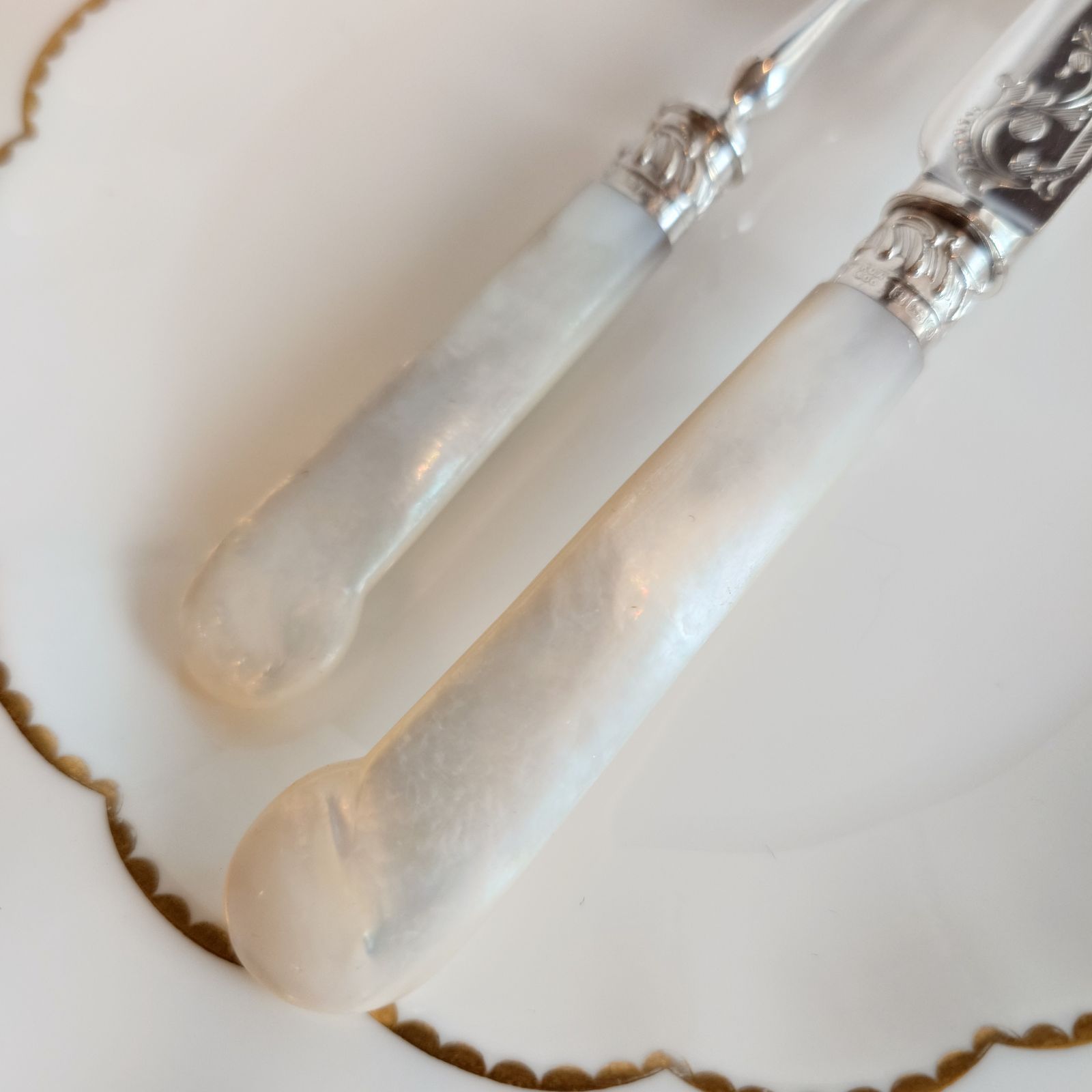 白蝶貝ハンドル　マザーオブパール　アンティーク　スプーン　シルバー 白蝶貝ハンドル マザーオブパール アンティーク スプーン シルバー