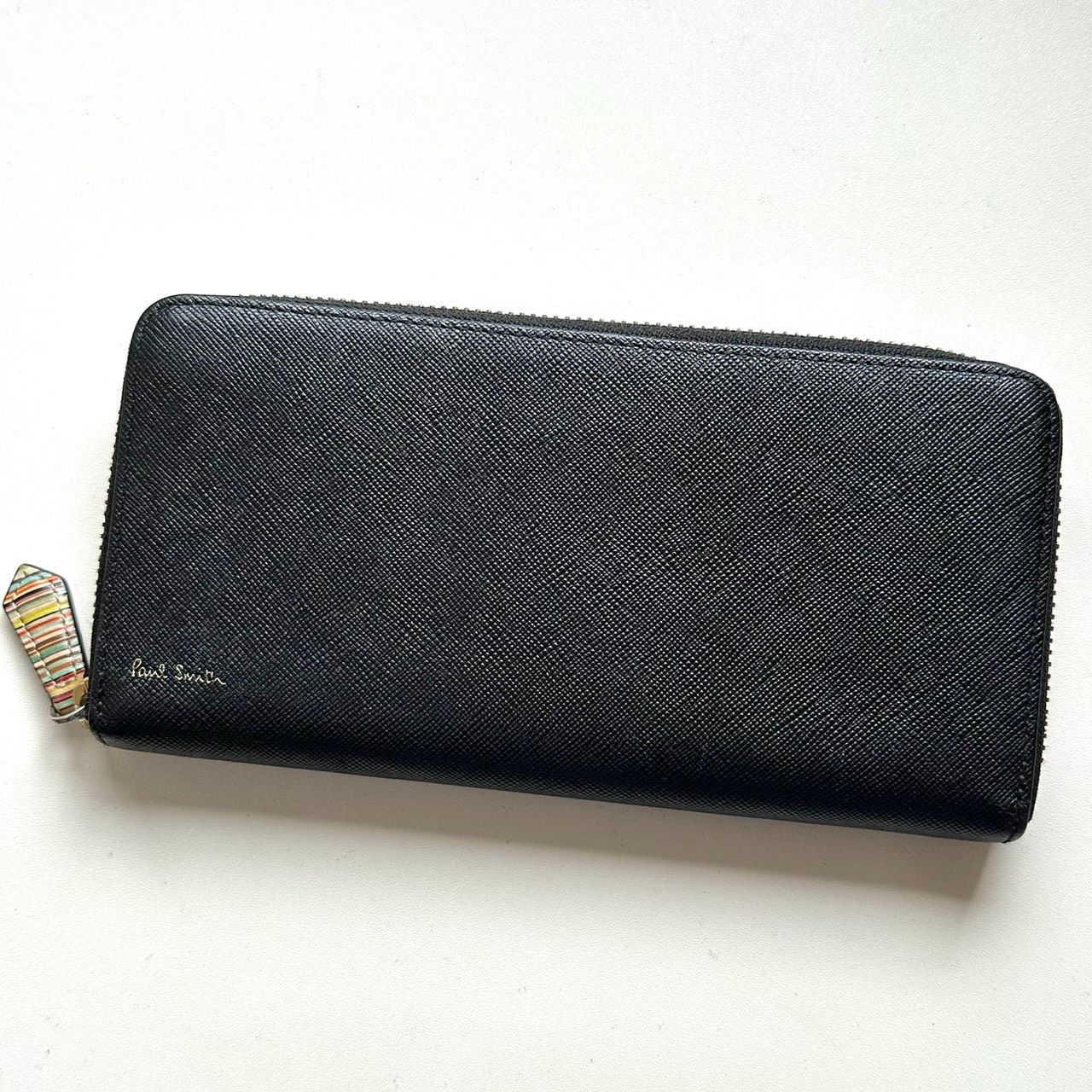 【週末値下げ】Paul Smith ジップストローグレイン　美品 ポールスミス Paul Smith 長財布 ジップストローグレイン2 ブラック