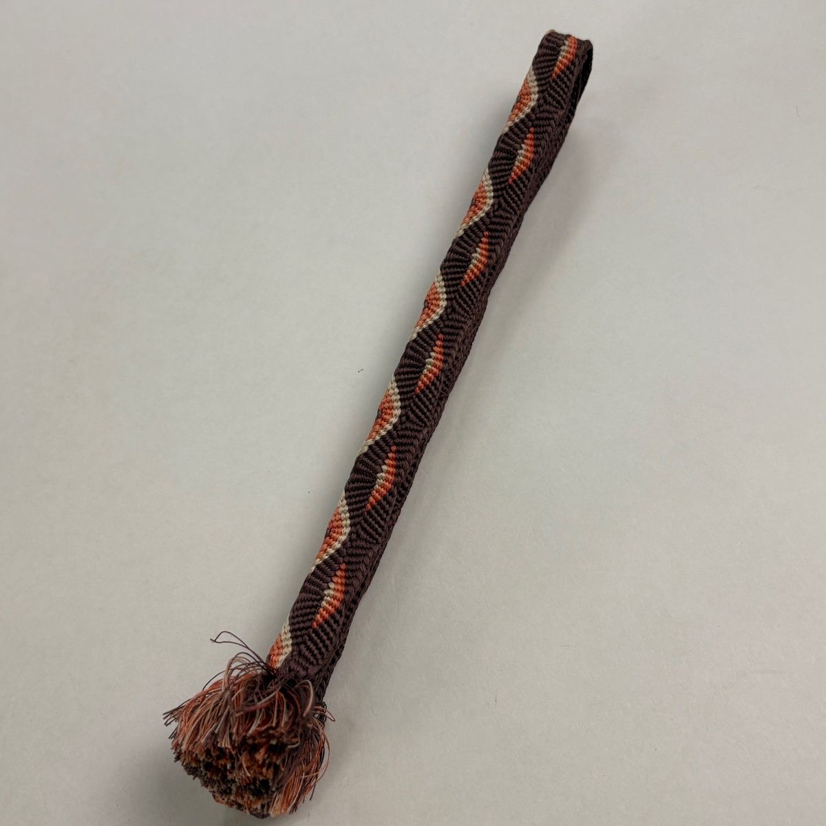 帯締め 無形文化財 有職組紐 道明 カジュアル 幾何学 小豆色 正絹 和装小物