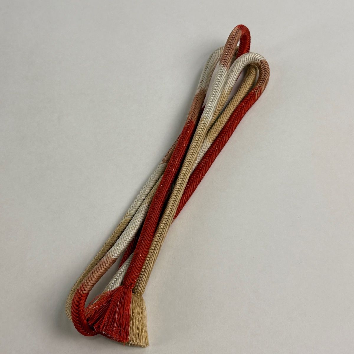 帯締め 無形文化財 有職組紐 道明 フォーマル 金糸 ベージュ 正絹 和装小物