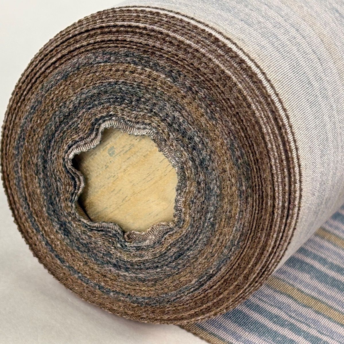  反物 秀品 小紋 縦縞 幾何学模様 灰紫 正絹 小紋 着物反物