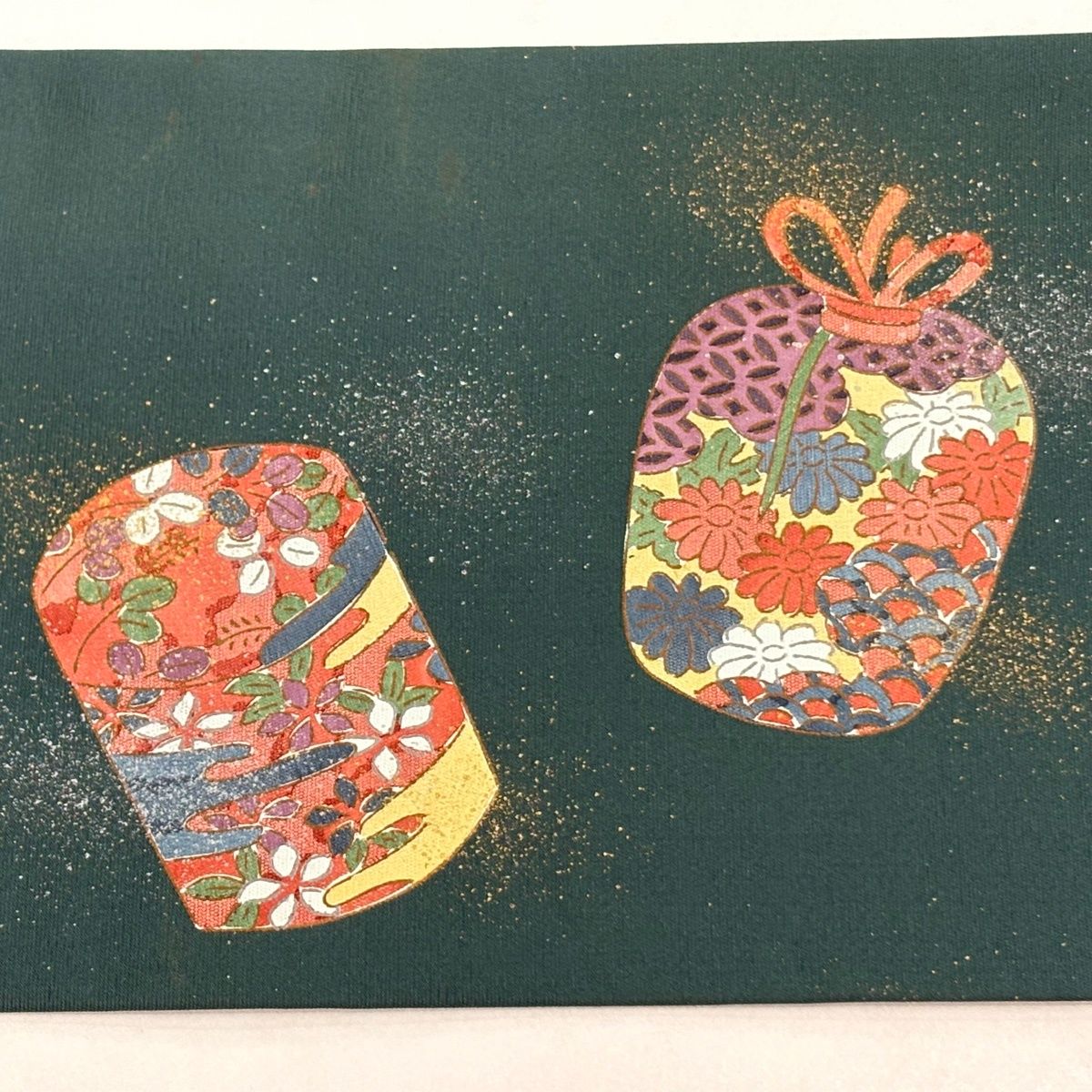 名古屋帯 優品 お仕覆 菊 金銀彩 深緑 正絹 【中古】 - メルカリ