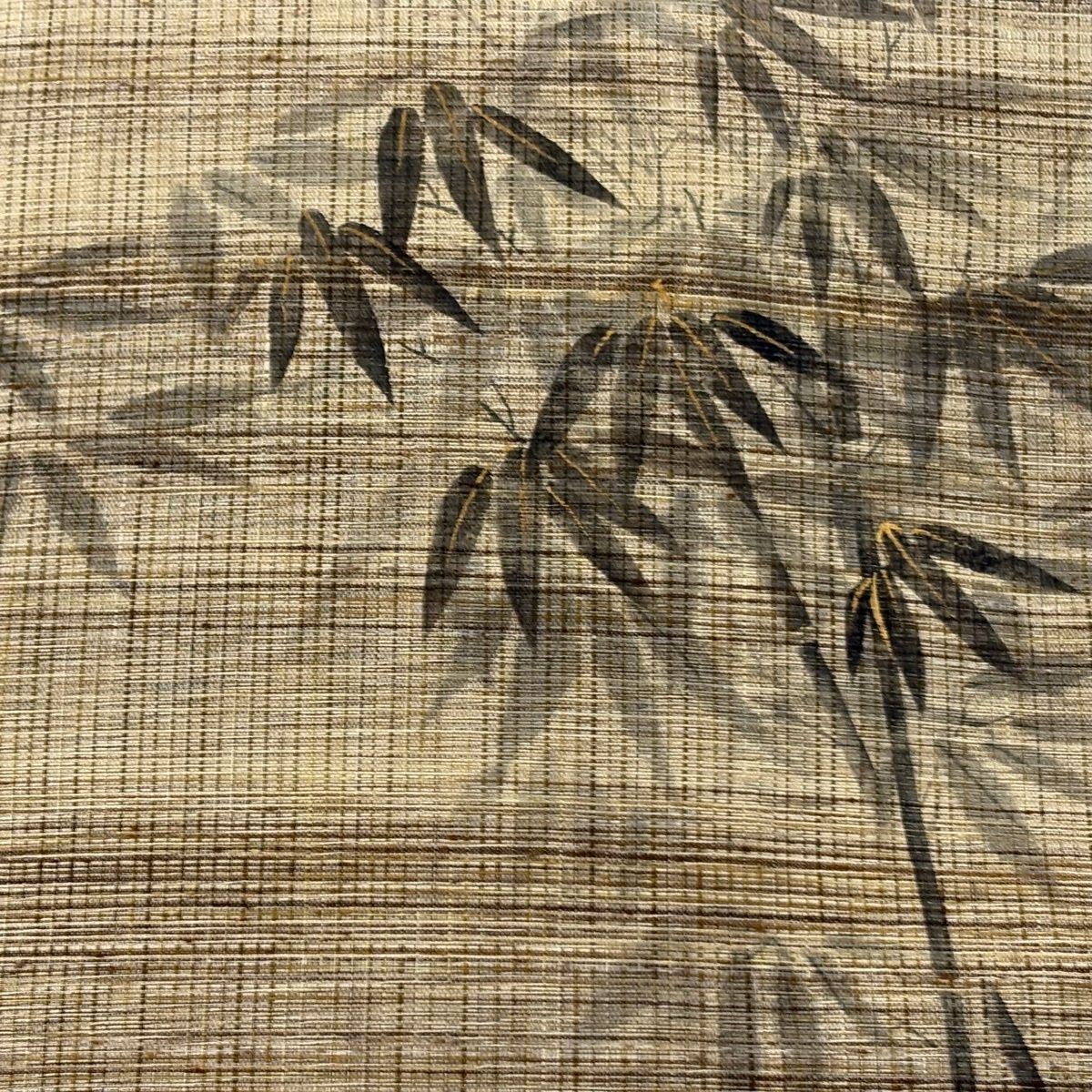 付け帯 秀品 作り帯 笹 金糸 薄茶色 正絹