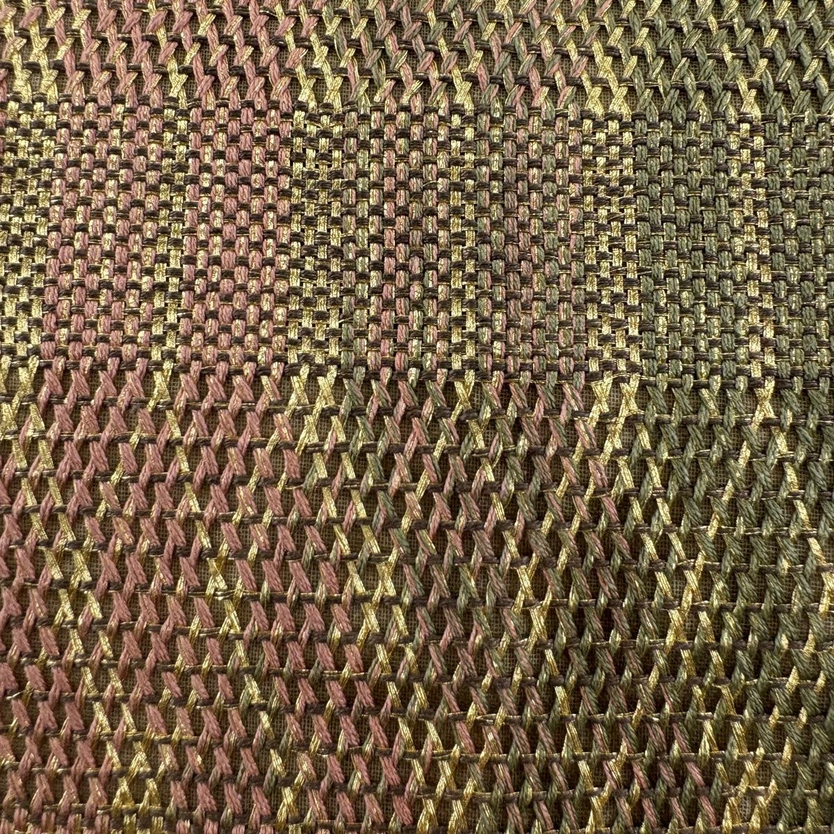 袋帯 秀品 縞 幾何学模様 金糸 金色 お太鼓柄 正絹