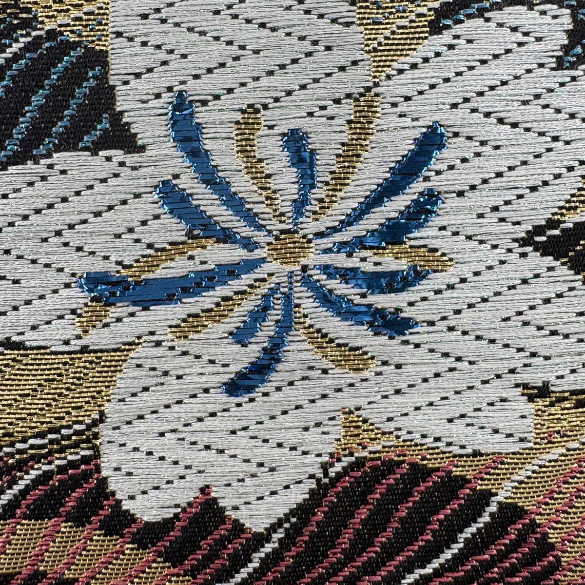 袋帯 秀品 桜 流水 箔 金糸 金色 六通 正絹