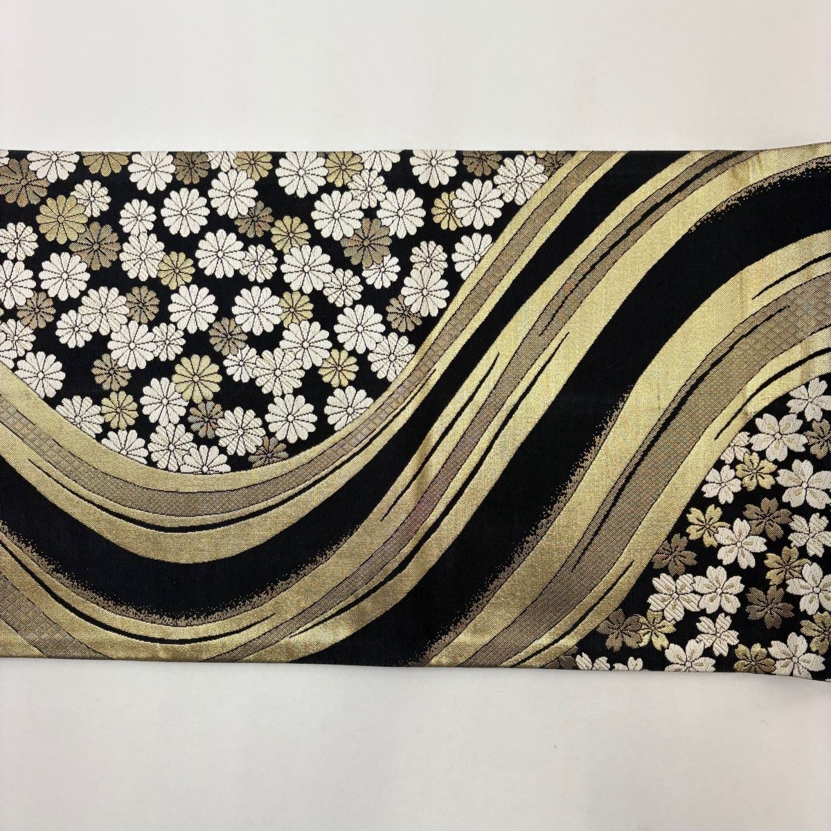 袋帯 六通 横段 桜尽くし 流水 25M238f 袋帯 六通 横段 桜尽くし 流水