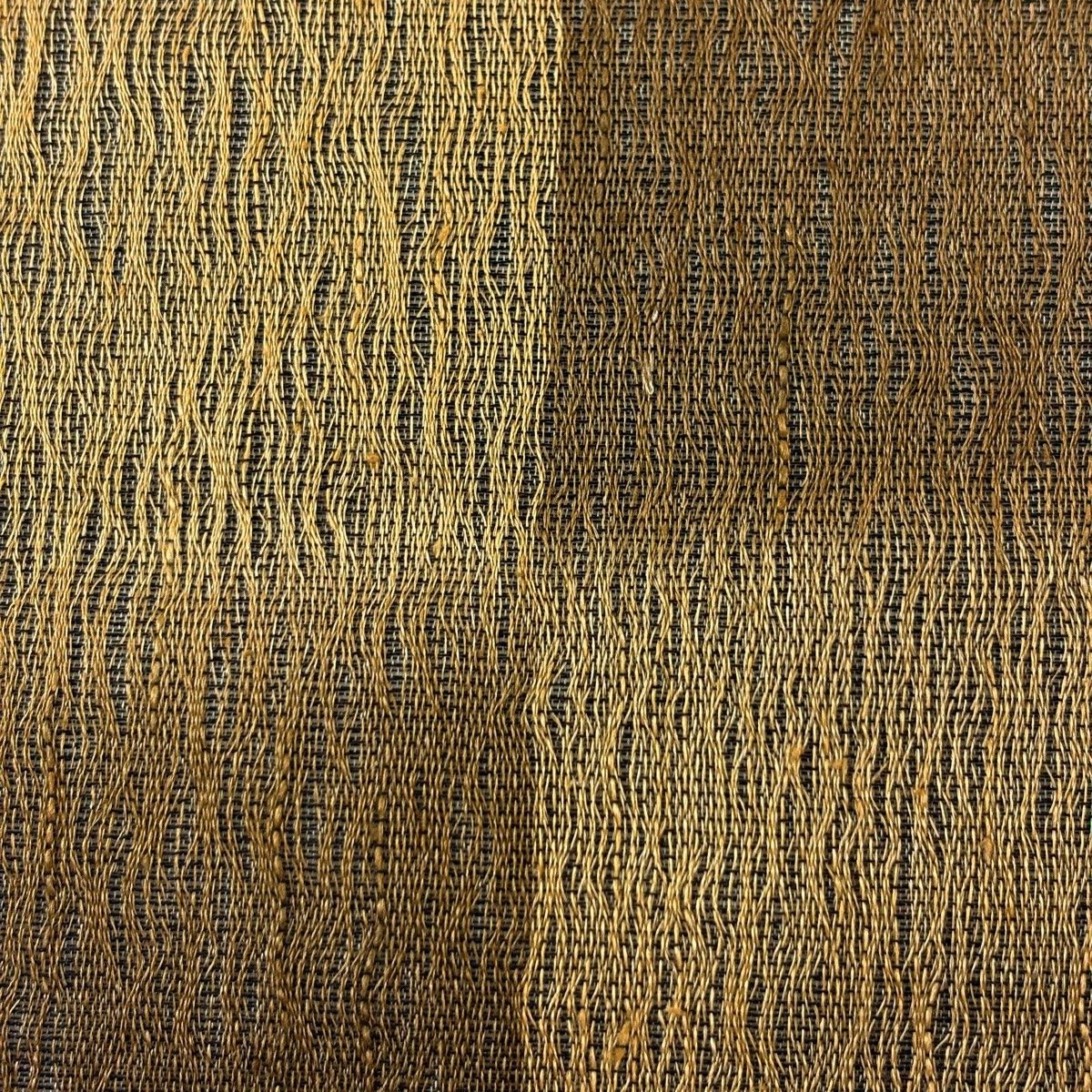 袋帯 秀品 変わり市松 黄土色 全通 正絹