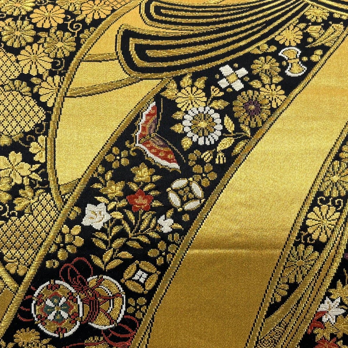 袋帯 秀品 鈴乃屋 束ね熨斗 宝尽くし 金糸 金色 六通 正絹